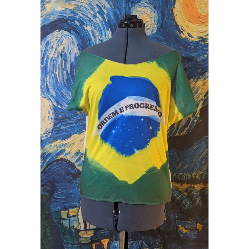 Off the Shoulder Boat Neck Brazil Tee